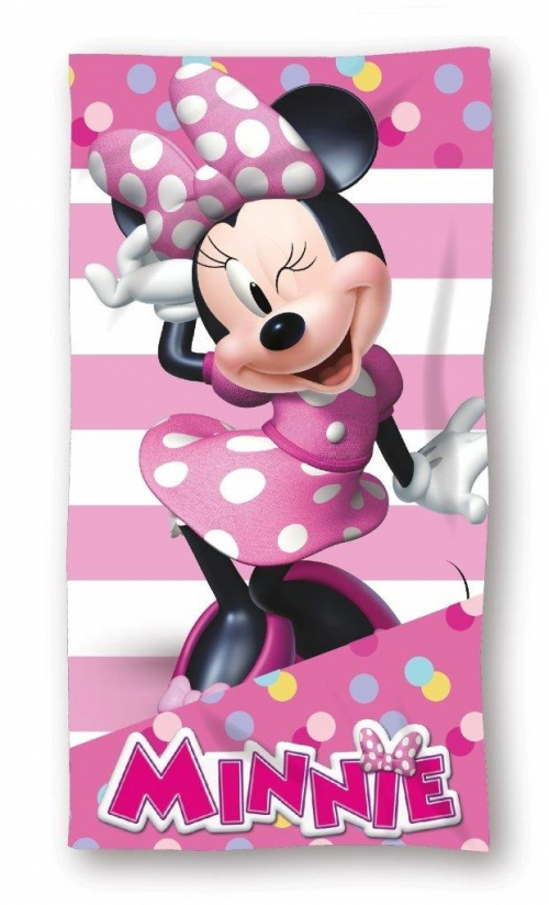 Osuška detská froté - Minnie na ružovo bielom - 1012